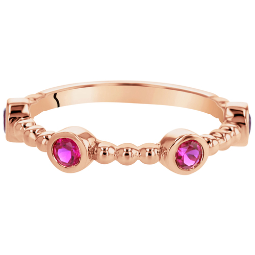 Pozlátený strieborný prsteň s rubínmi 44639