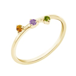 Minimalistický prsteň s tromi drahokamami podľa vášho výberu Ryota