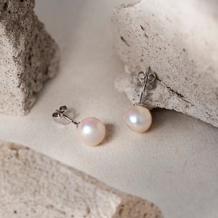 Akoya perly v zlatých náušniciach Penney 107654