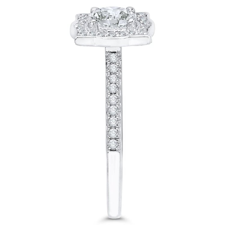 Zlatý zásnubný prsteň v halo štýle s diamantmi 46232