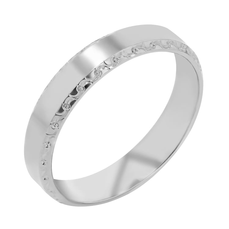 Zlaté svadobné obrúčky so zdobenými okrajmi Myron 113786