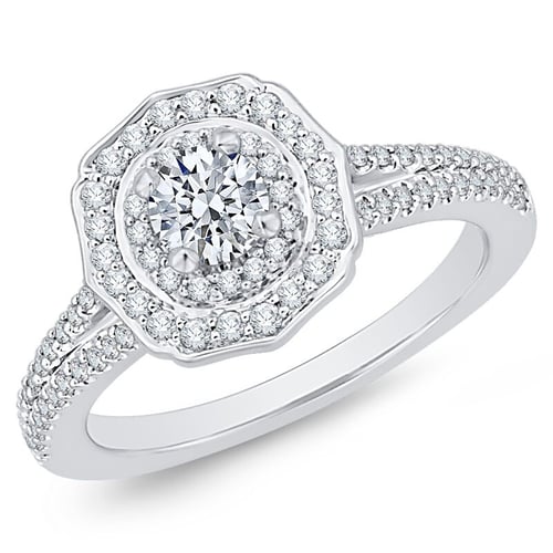Extravagantný halo zásnubný prsteň s lab-grown diamantmi Giannes