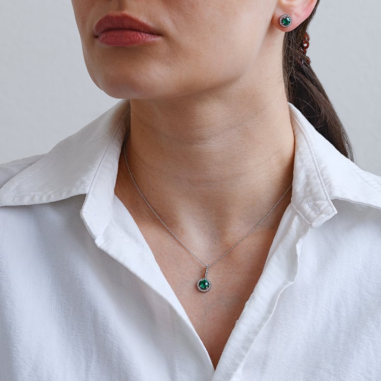 Smaragdová kolekcia šperkov zo zlata Dagney 133344