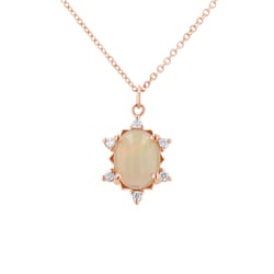 Prívesok s oválnym opálom a diamantmi Aura