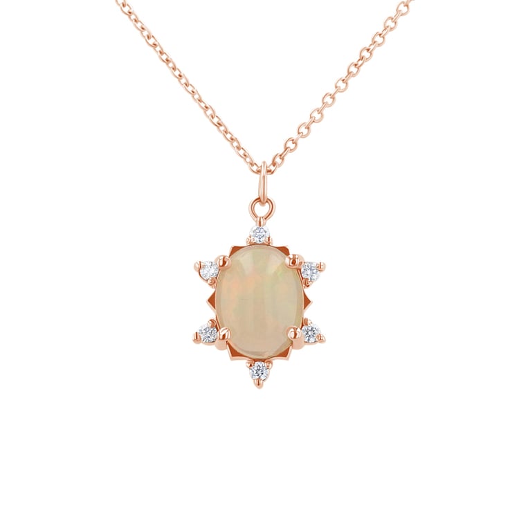 Prívesok s oválnym opálom a diamantmi Aura 135377