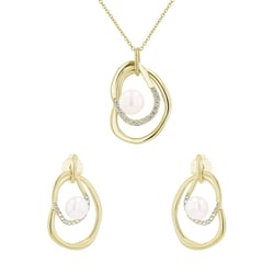 Kolekcia strieborných šperkov s perlami a bielymi topásmi Maral