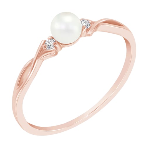 Elegantný zlatý perlový prsteň s diamantmi Doria