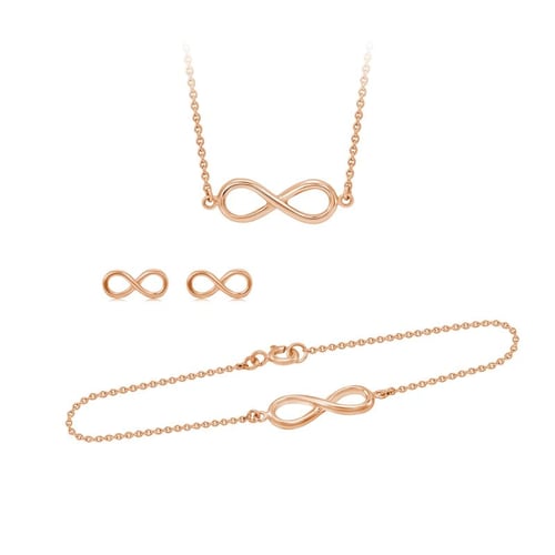 Zlatý fashion set šperkov s motívom nekonečna Infinity