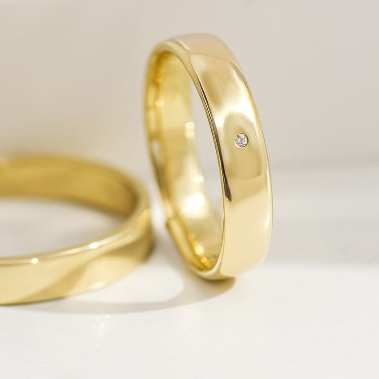 Zlaté svadobné obrúčky s diamantom Stanista 156856