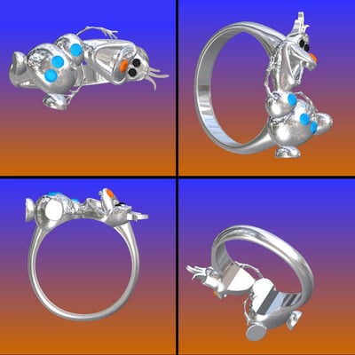 Tvar snehuliaka s naznačením drahokamov