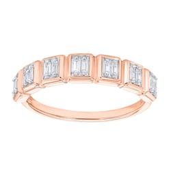 Half-eternity prsteň zo zlata s prírodnými baguette diamantmi Faheem