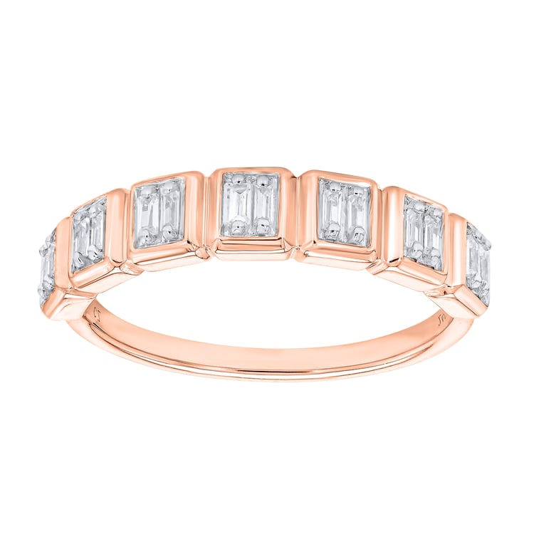 Half-eternity prsteň zo zlata s prírodnými baguette diamantmi Faheem 165024