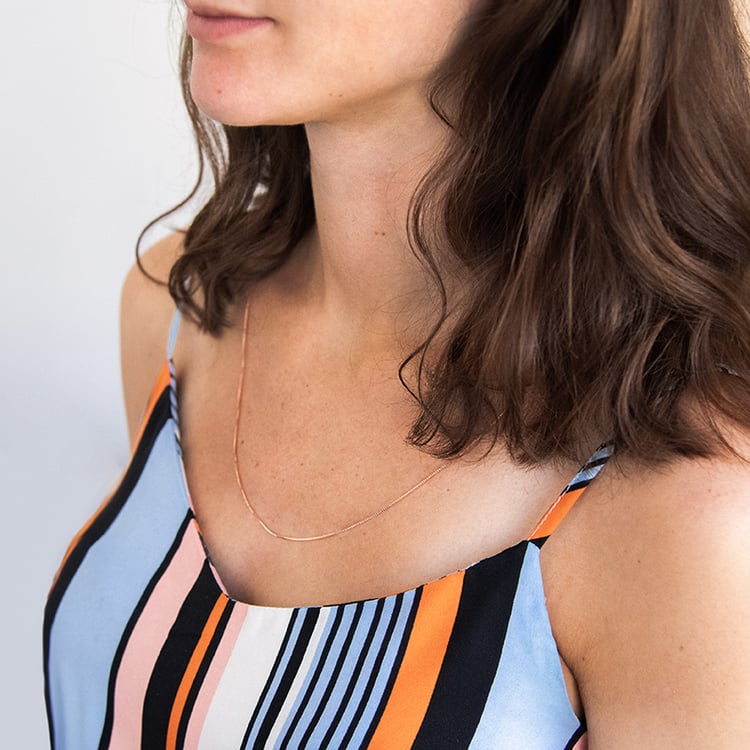 Venezia retiazka 60 cm z ružovo pozlateného striebra 107606