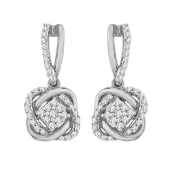 Prepletané diamantové náušnice Earlene