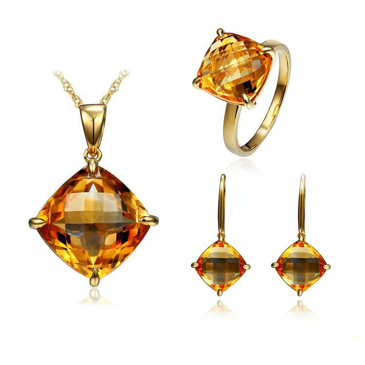 Kolekcia šperkov zo zlata s citrínom