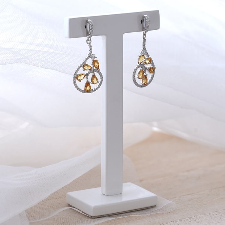 Strieborné náušnice plné citrínov 69889