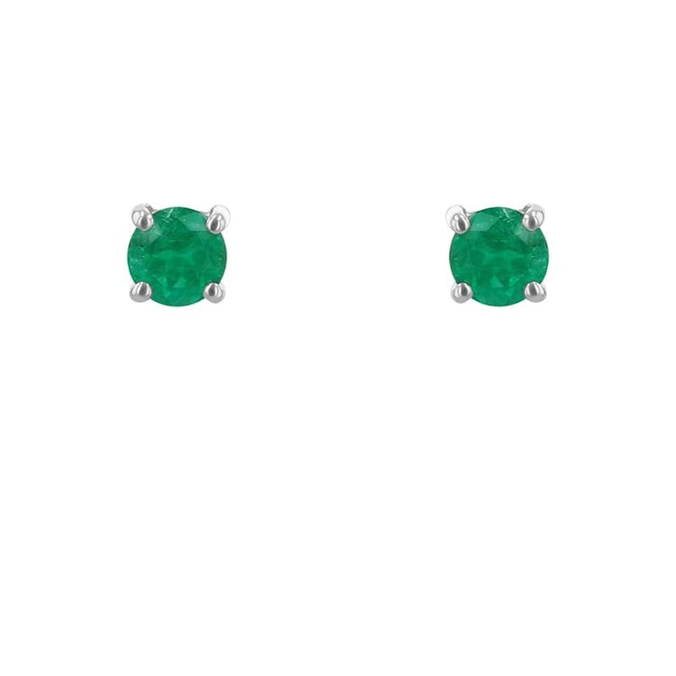 Strieborné náušnice so smaragdmi s výberom veľkosti Dalia