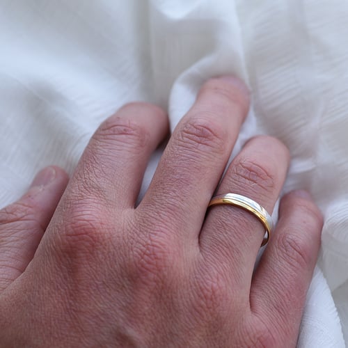 Zlaté dvojfarebné obrúčky s diamantom Sorrell