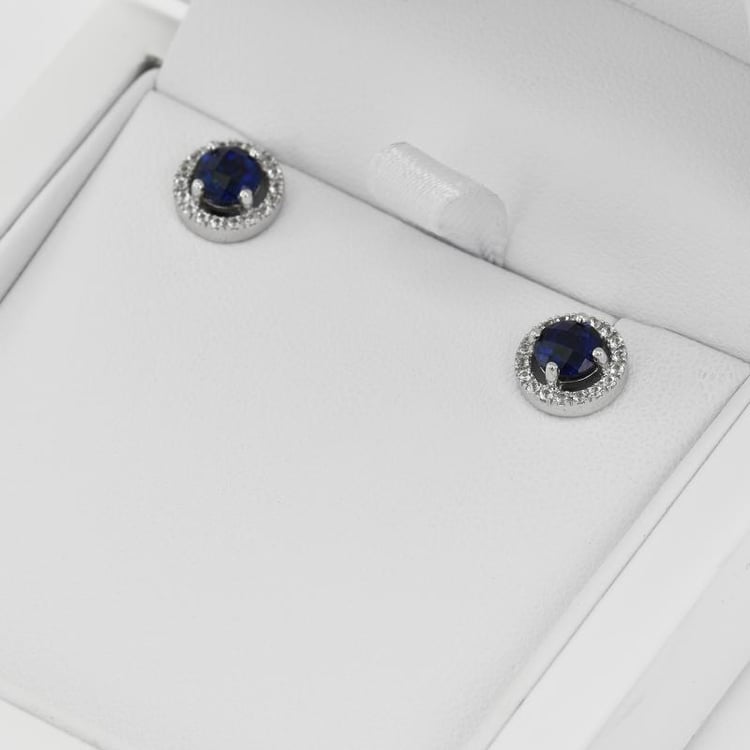 Zlaté zafírové náušnice s topásmi 38473