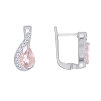 Strieborné náušnice s morganitmi a zirkónmi Fenno