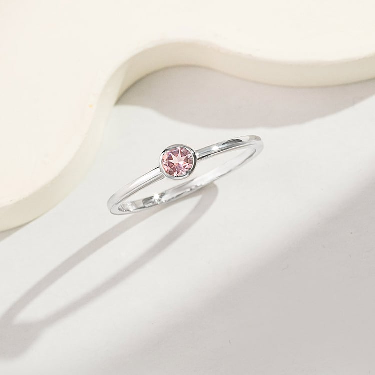 Zlatý minimalistický prsteň s morganitom Kathleen 156596