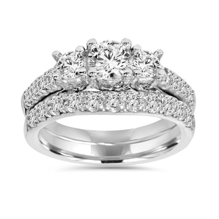 Set prsteňov s tromi výraznými diamantmi