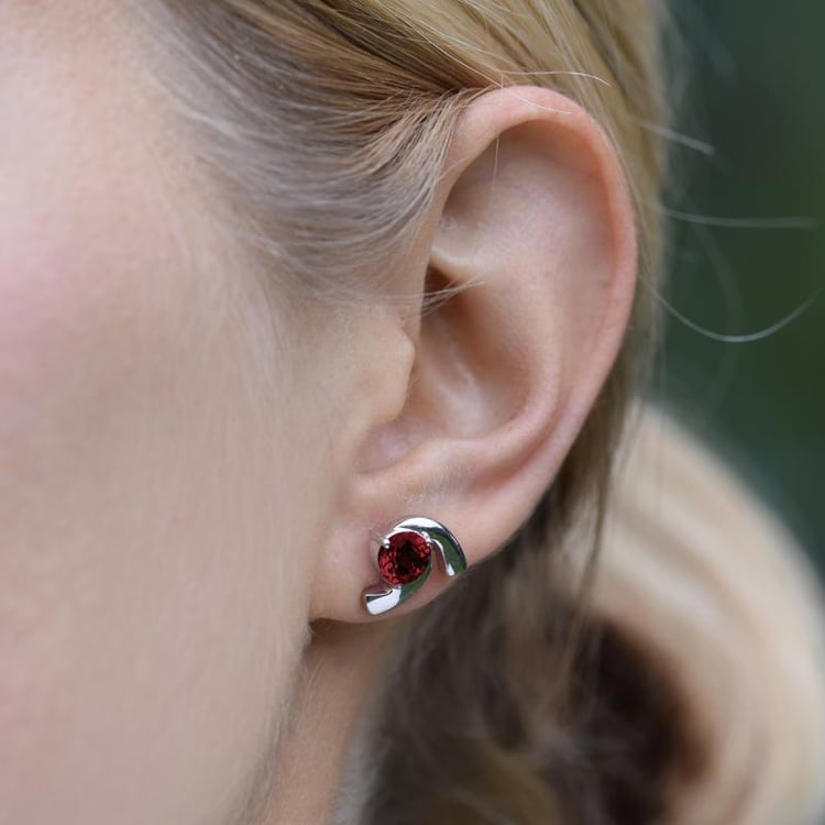 Náušnice s granátmi 17268