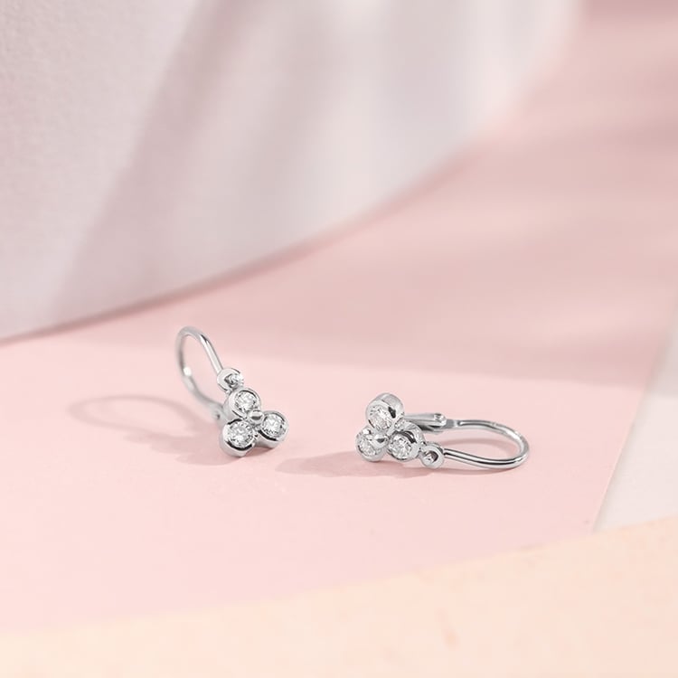 Zlaté detské náušnice s moissanitmi Jasmine 153282