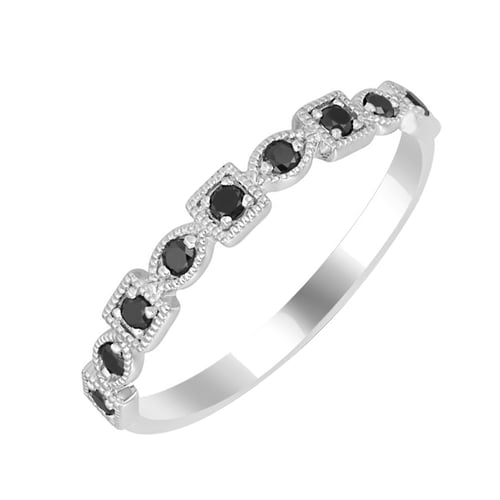 Zlatý eternity prsteň s čiernymi diamantmi Tully