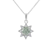 Strieborný prívesok s ametystom a zirkónmi v tvare hviezdy Korey