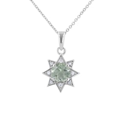 Strieborný prívesok s ametystom a zirkónmi v tvare hviezdy Korey