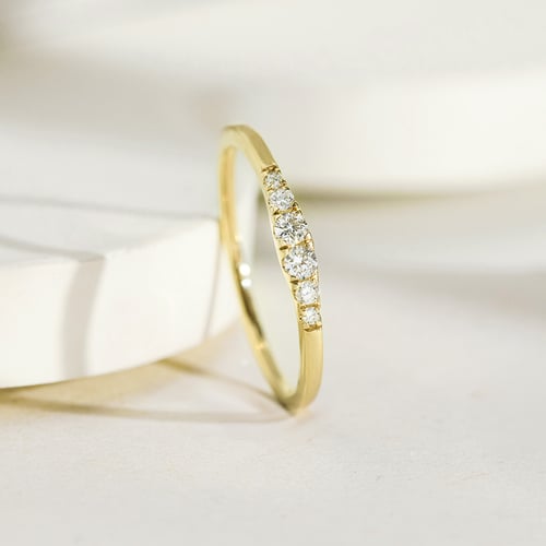 Minimalistický prsteň zo striebra s diamantmi Ingvar