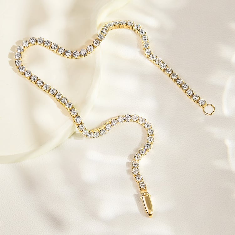 Zlatý tenisový náramok s lab-grown diamantmi Shimayra 156068