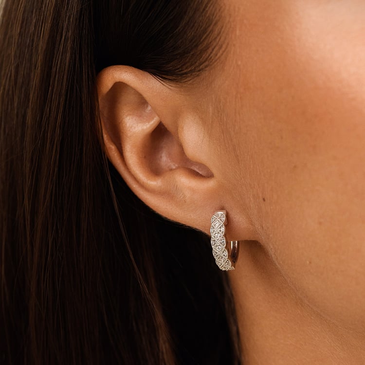 Zlaté kruhové náušnice s diamantmi Laura 163077