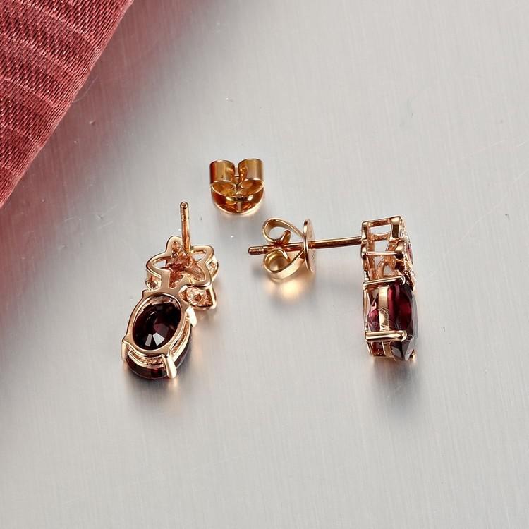 Náušnice s turmalínovými kvetmi 4893