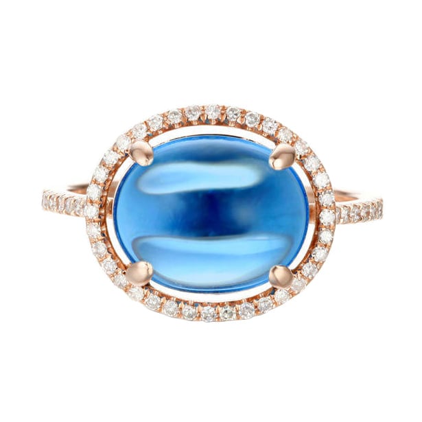 Zlatý topásový prsteň s diamantmi 60468