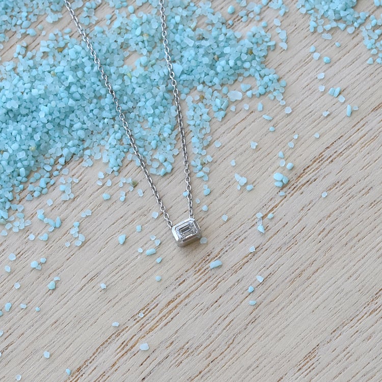 Zlatý náhrdelník s GIA certifikovaným emerald diamantom 62627