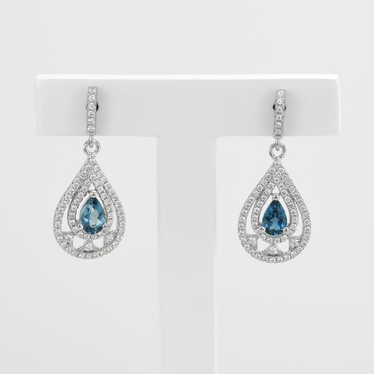 Vsiace náušnice s topásmi a zirkónmi 51529