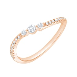 Zvlnený zlatý prsteň s lab-grown diamantmi Mikael