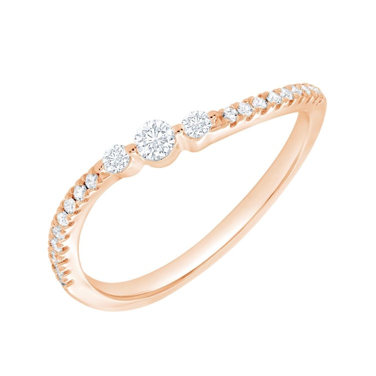 Zvlnený zlatý prsteň s lab-grown diamantmi Mikael 162353