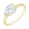 Zlatý prsteň s half-bezel pear diamantom Timarete