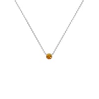 Strieborný minimalistický náhrdelník s oranžovým zafírom Vieny