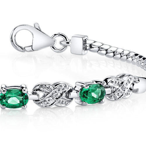 Strieborný smaragdový náramok 2300