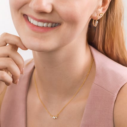 Cluster náhrdelník s lab-grown diamantmi Luna