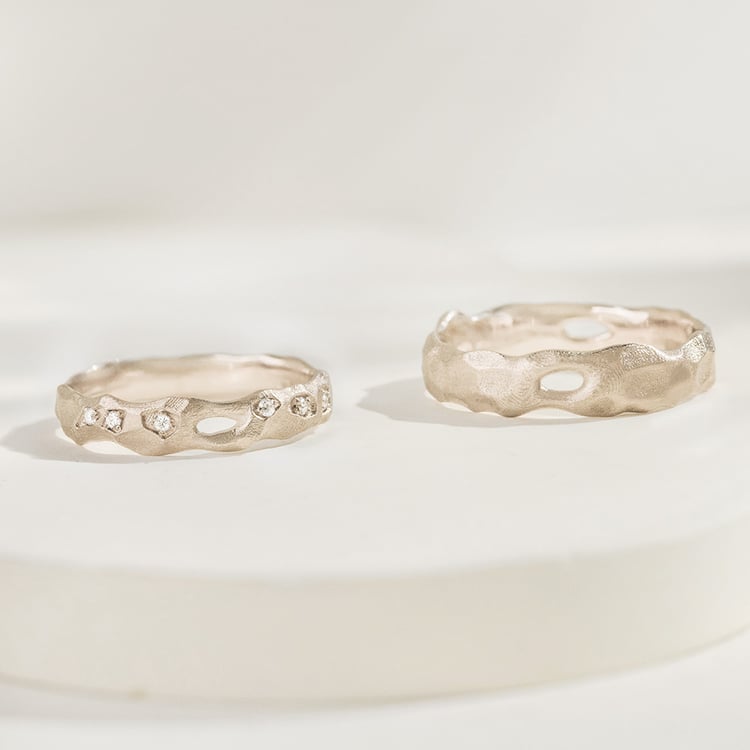 Svadobné obrúčky z orieškového zlata Rock 166292