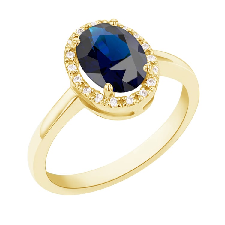 Zlatý prsteň so zafírom a diamantmi Pitya 140729