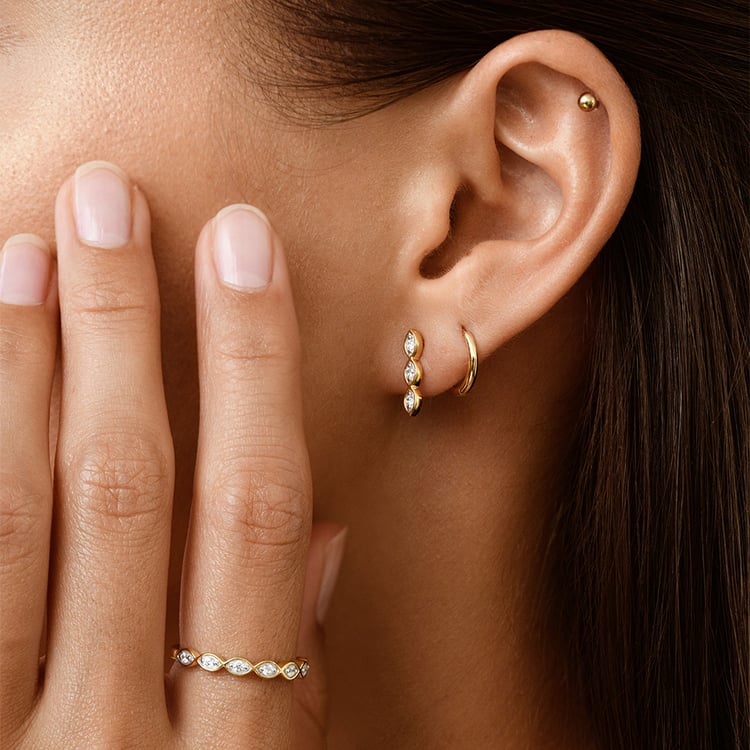 Zlaté náušnice s lab-grown diamantmi Monna 163457