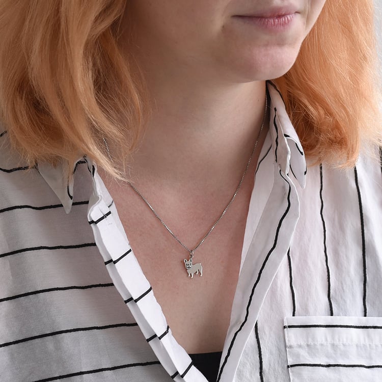 Strieborný prívesok v tvare psa French Bulldog 70830