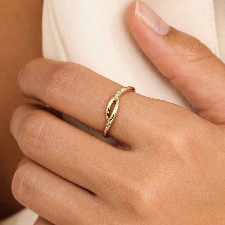 Atypický prsteň zo zlata s lab-grown diamantmi Nils 162988