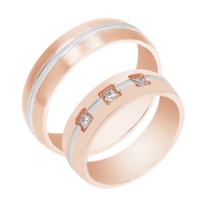 Zlaté svadobné obrúčky s diamantmi Taque 105516